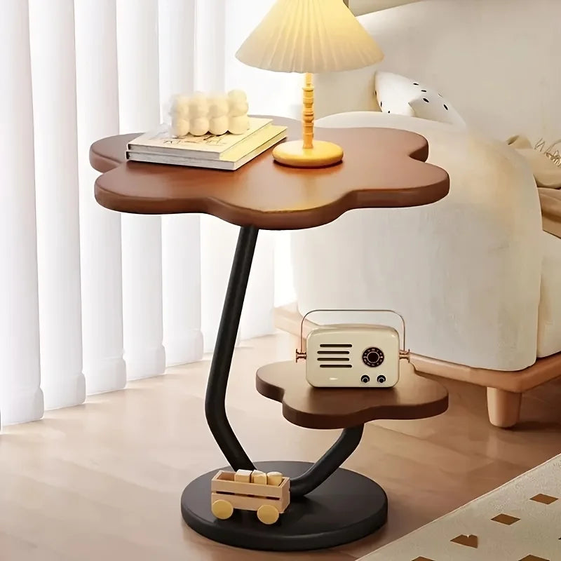 Floral Design Side Table with Storage Space - Image 1