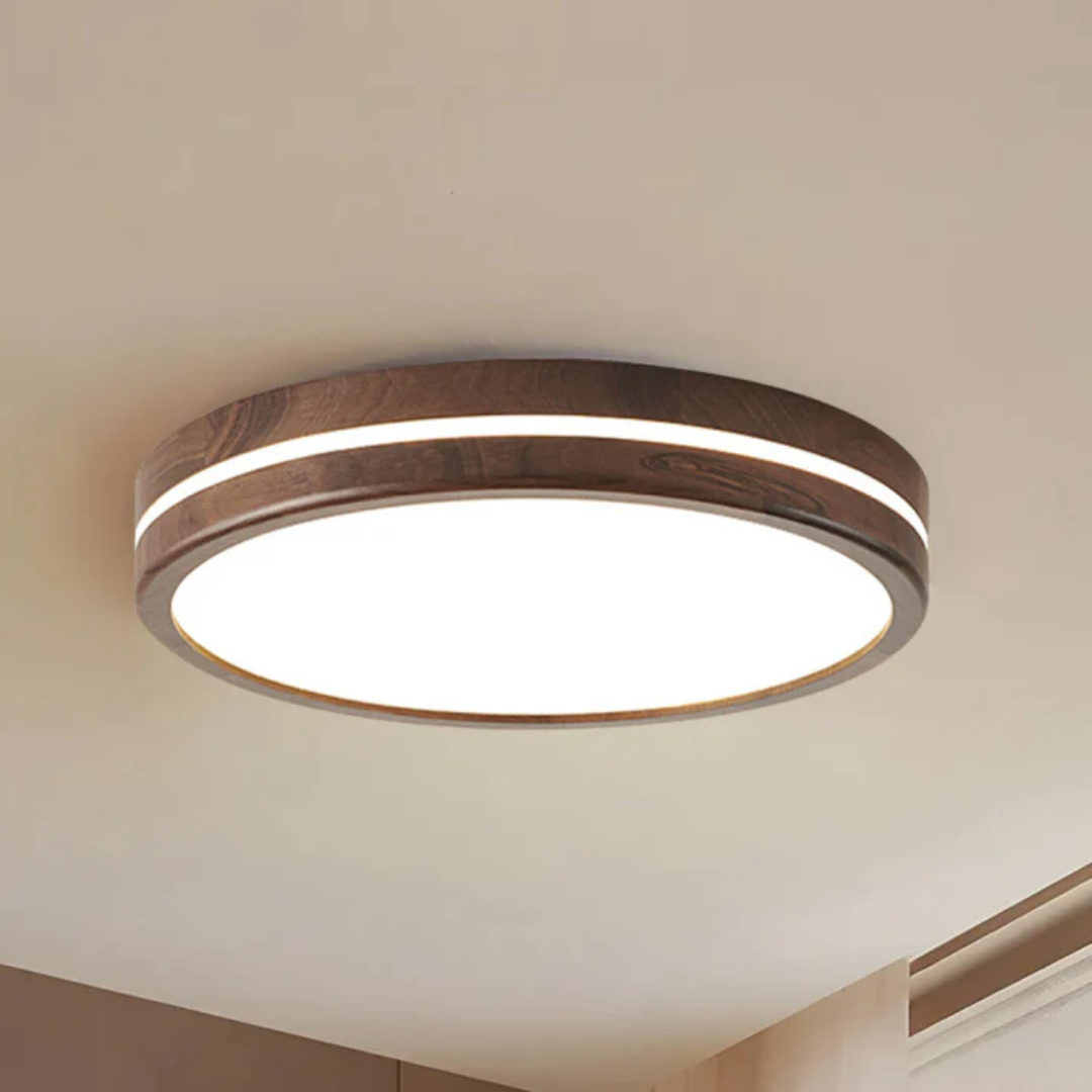 Stylish Wooden LED Ceiling Light Fixture - Image 1