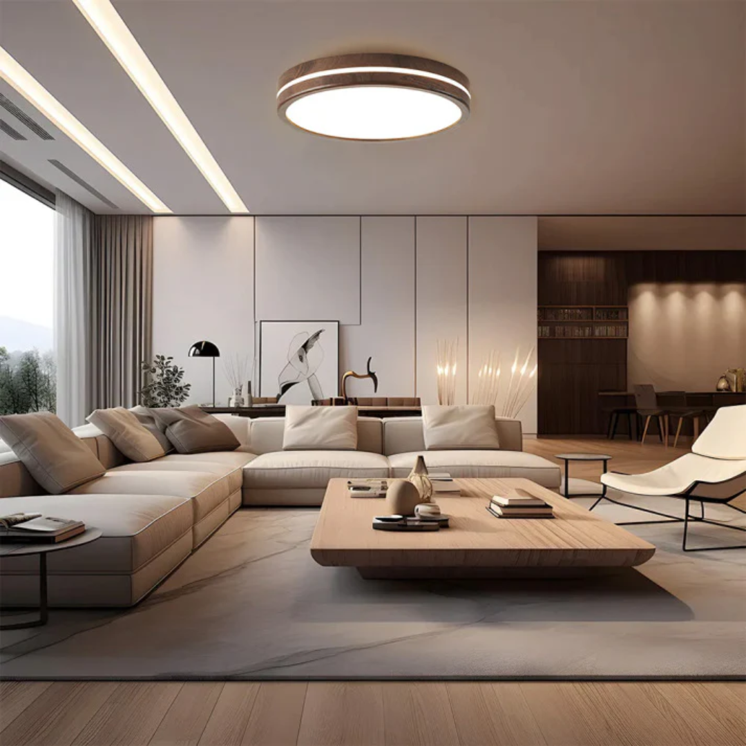 Stylish Wooden LED Ceiling Light Fixture - Image 2